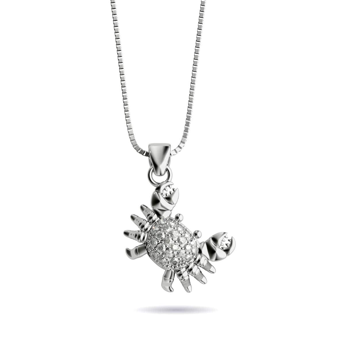 Tropique du Cancer | Argent sterling .925 | Collier fermoir infini crabe de mer en cristal